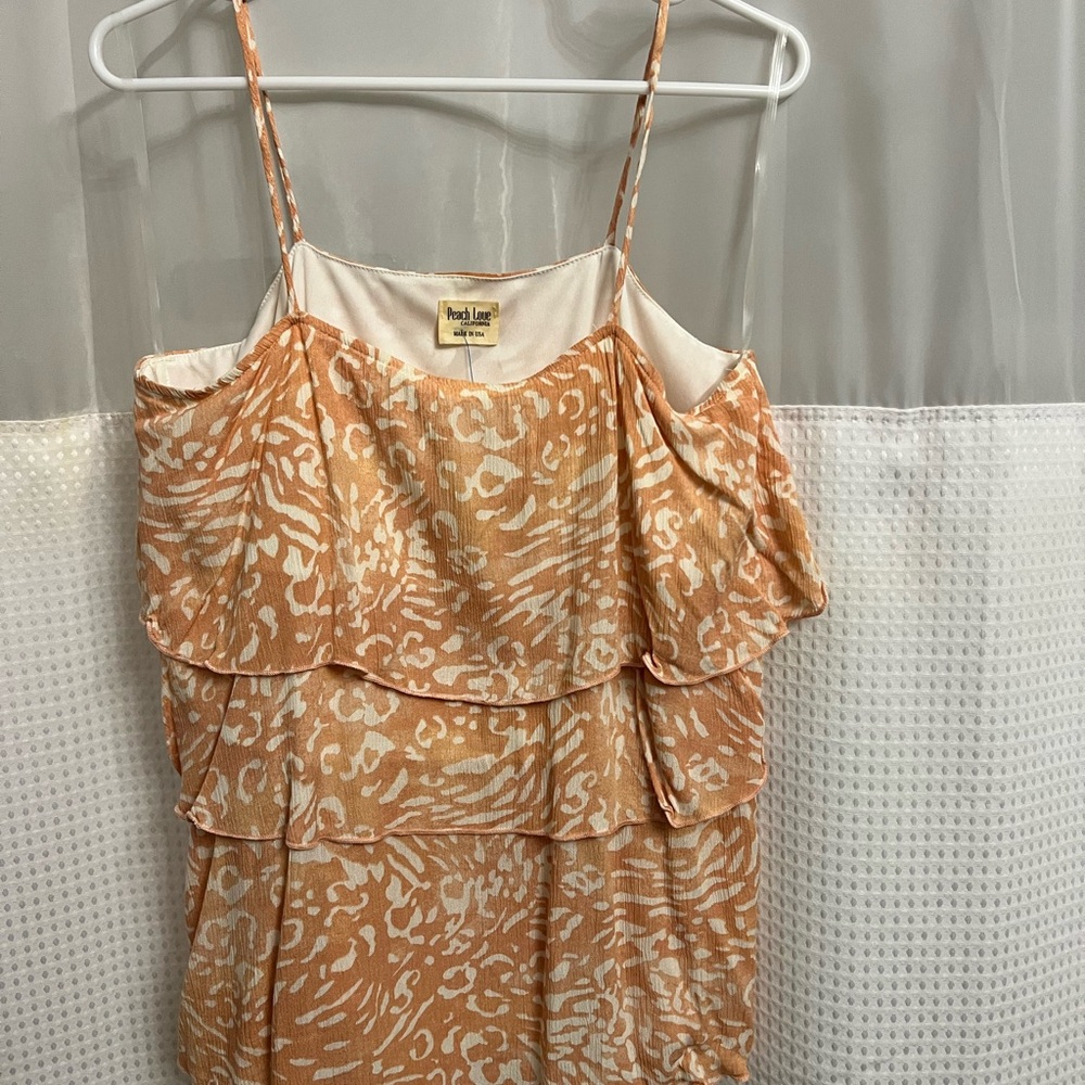 Peach Love California Orange and White Dress